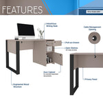 Modern Style Industrial Writing Desk with Storage Grey Writing Desk