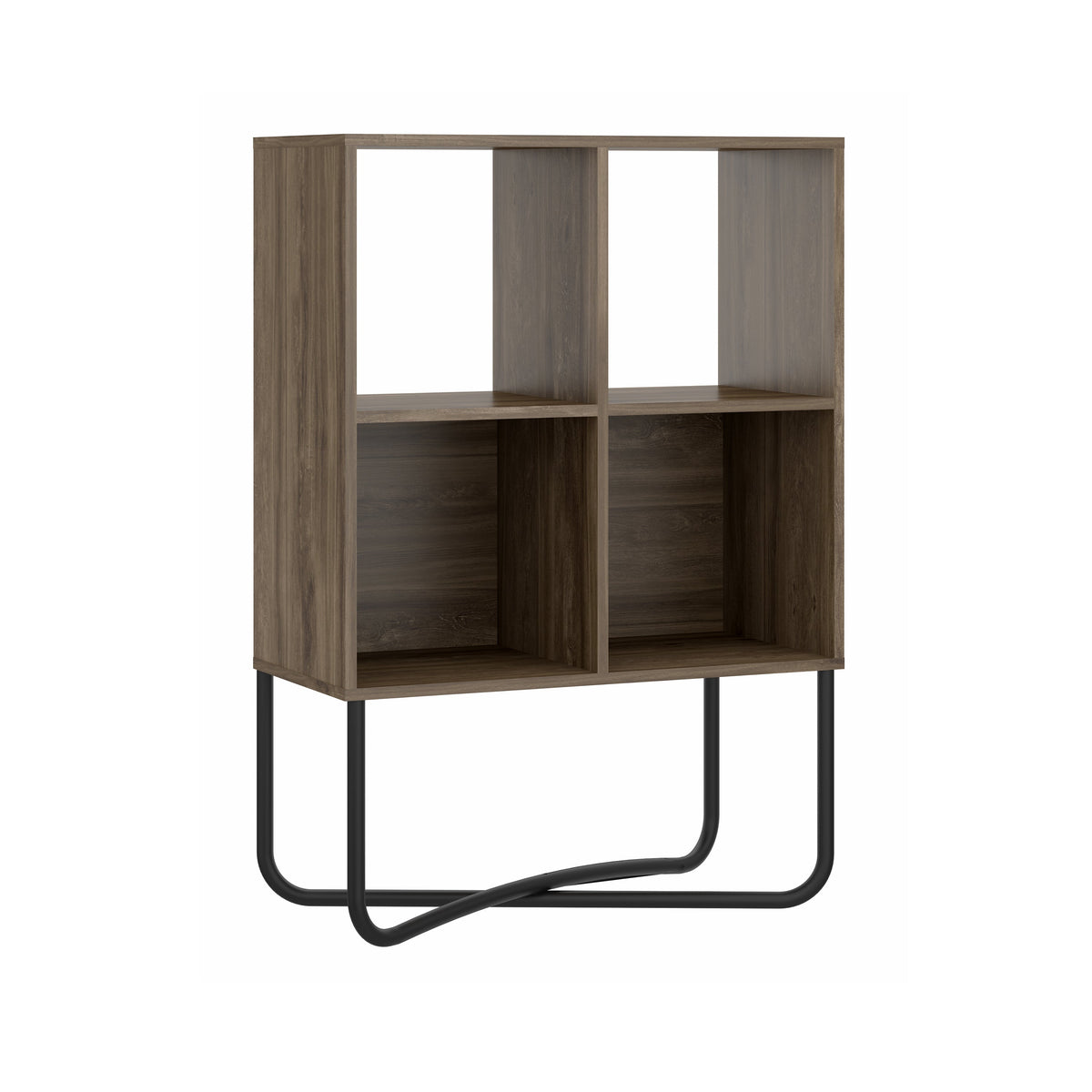 Modern Geometric Walnut Bookcase Bookcase