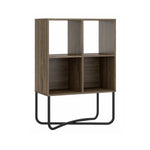 Modern Geometric Walnut Bookcase Bookcase