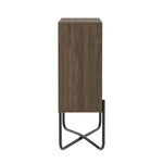 Modern Geometric Walnut Bookcase Bookcase