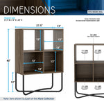 Modern Geometric Walnut Bookcase Bookcase