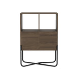 Modern Geometric Walnut Bookcase Bookcase