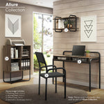 Modern Geometric Walnut Bookcase Bookcase