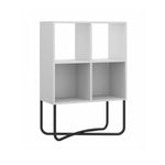 Modern Geometric Walnut Bookcase Bookcase
