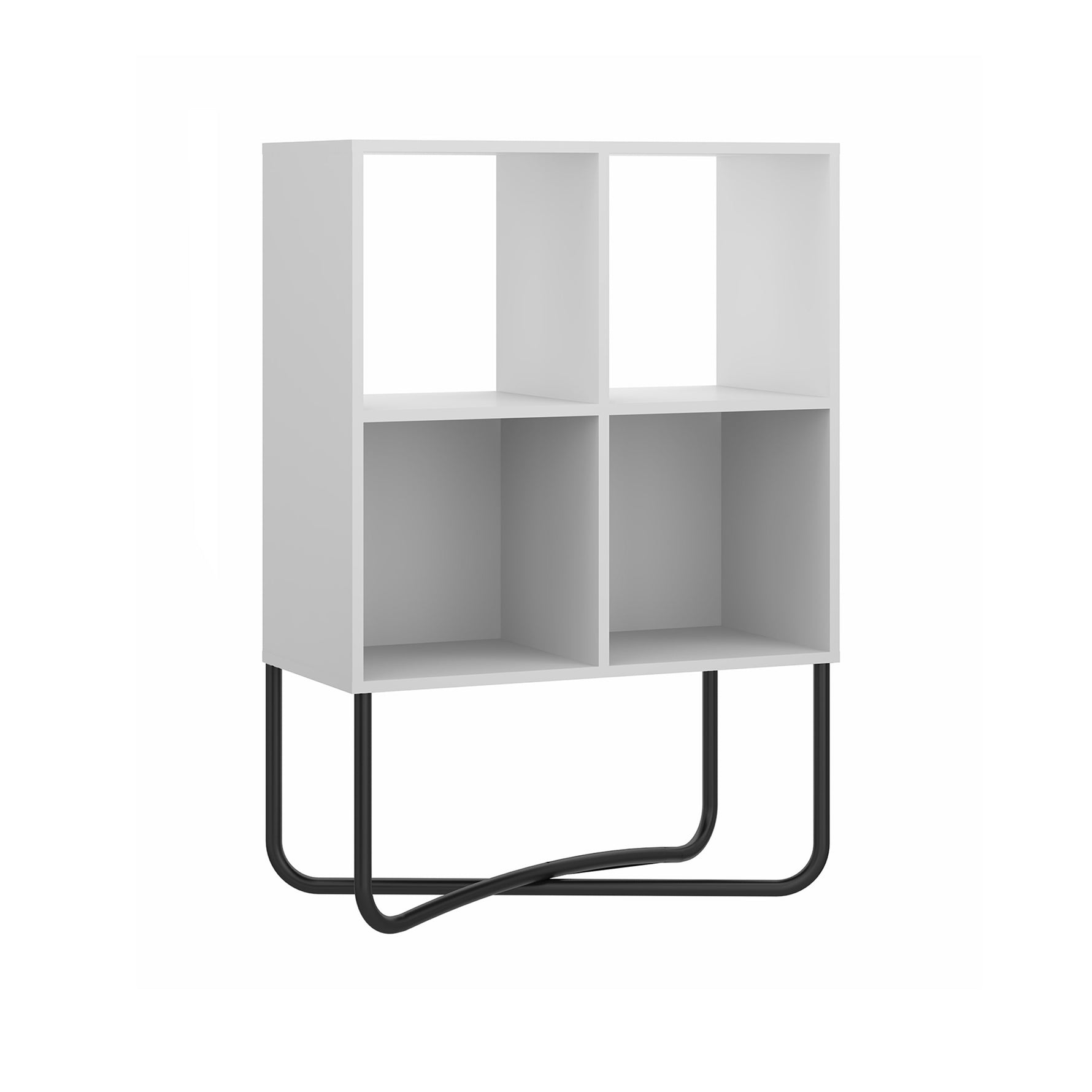 Modern Geometric Walnut Bookcase Bookcase