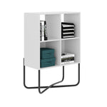 Modern Geometric Walnut Bookcase White Bookcase
