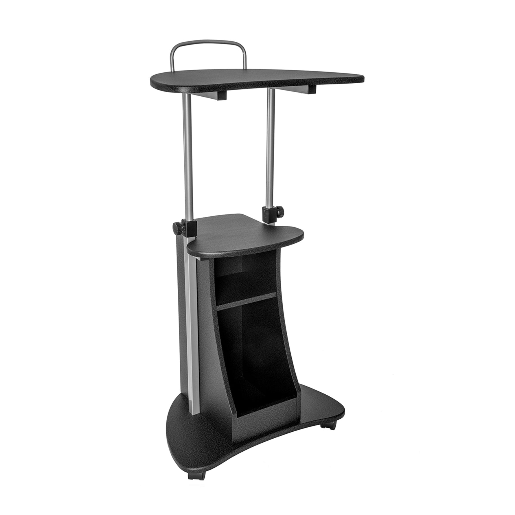 Techni Mobili Rolling Laptop Cart - Graphite, Height & Tilt Adjustable Mobile Desk