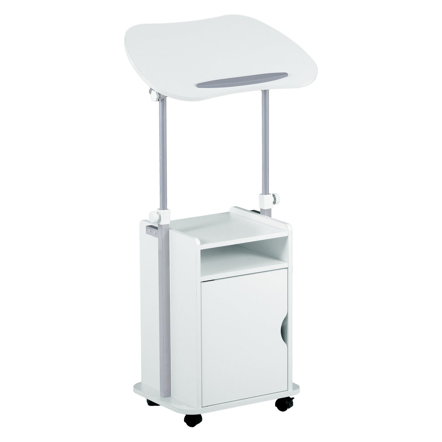 Sit-to-Stand Rolling Adjustable Laptop Cart With Storage B007