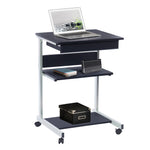 Rolling Laptop Cart with Storage Graphite Laptop Cart
