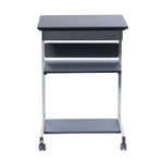 Rolling Laptop Cart with Storage Graphite Laptop Cart