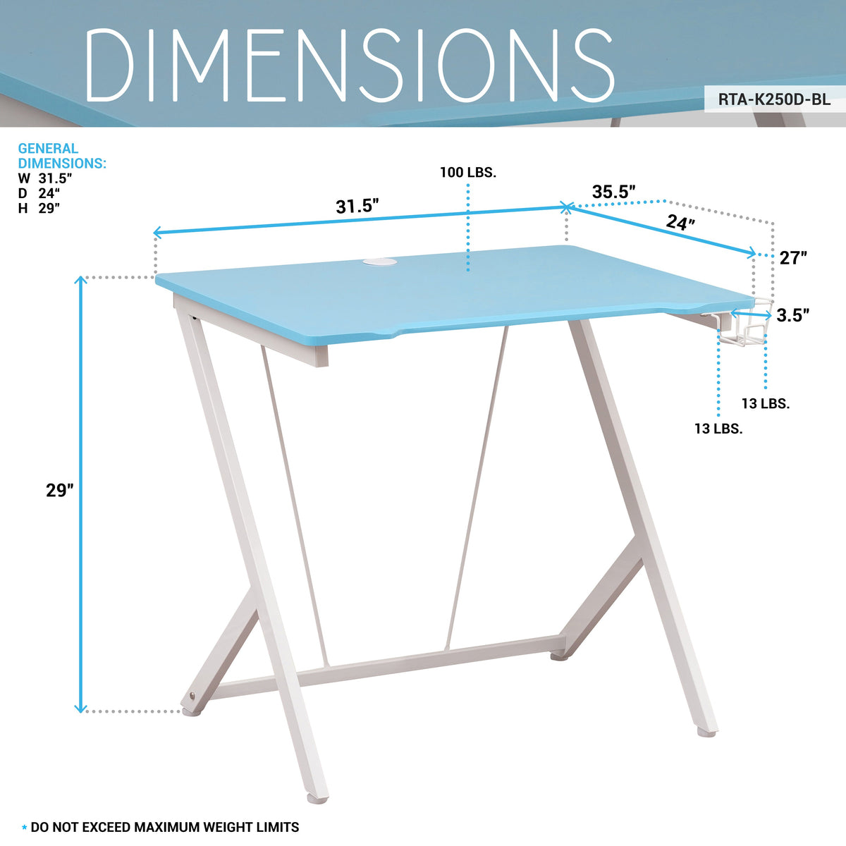 Kids Gaming Desk Workstation