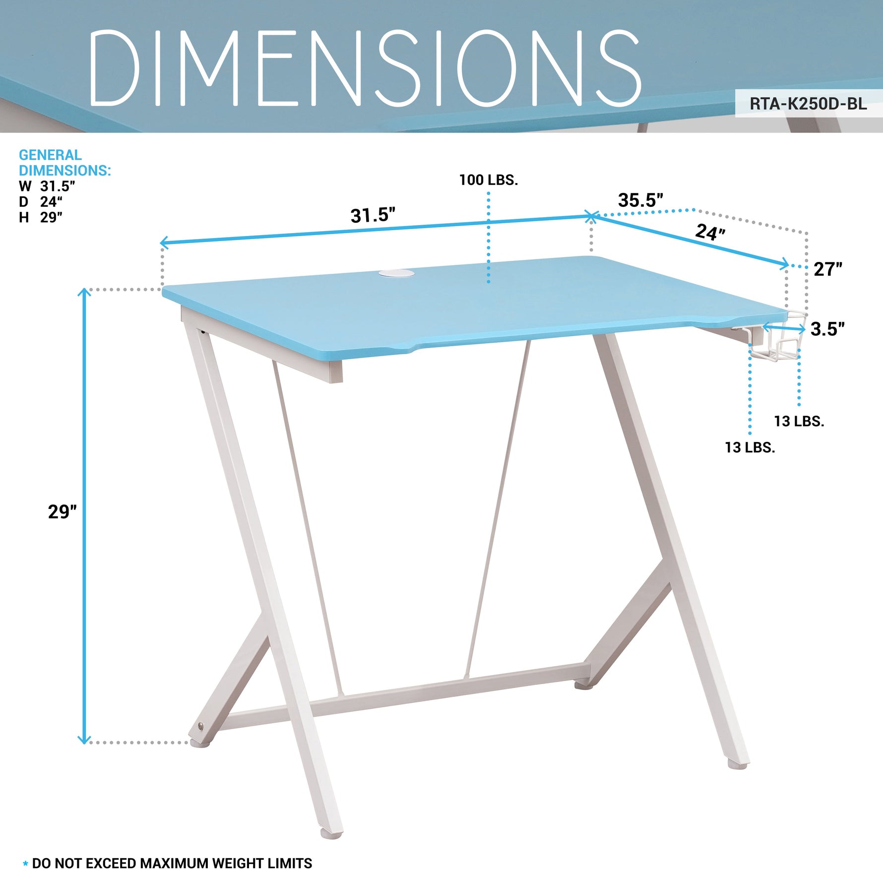 Kids Gaming Desk Workstation