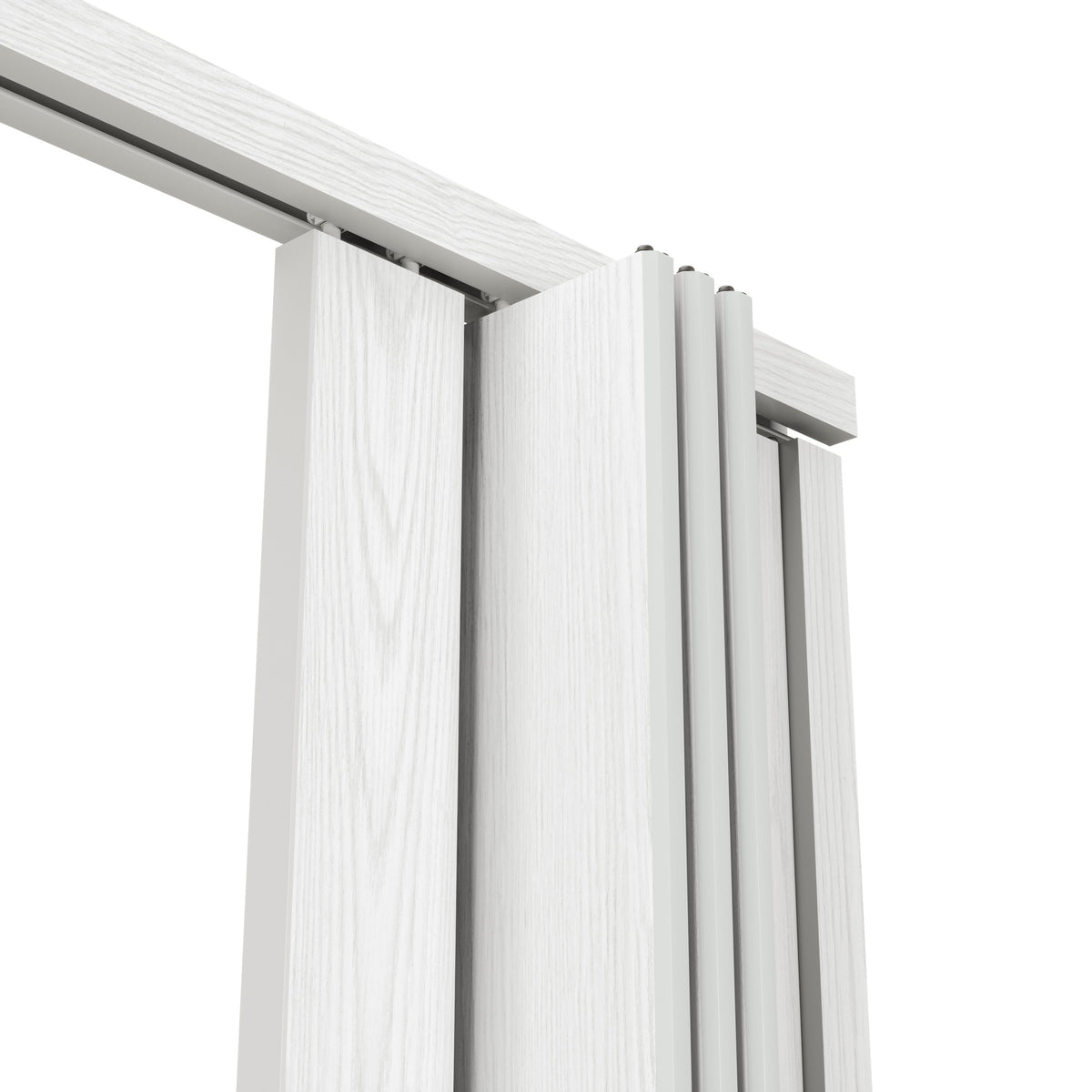 Loft Series 32’’ Premium Double Walled PVC Foldable Accordion Doors White Oak Foldable Accordion Doors