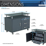 Rolling Storage Cabinet With Frosted Glass Top Graphite Rolling Storage Cabinet