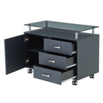 Rolling Storage Cabinet With Frosted Glass Top Graphite Rolling Storage Cabinet