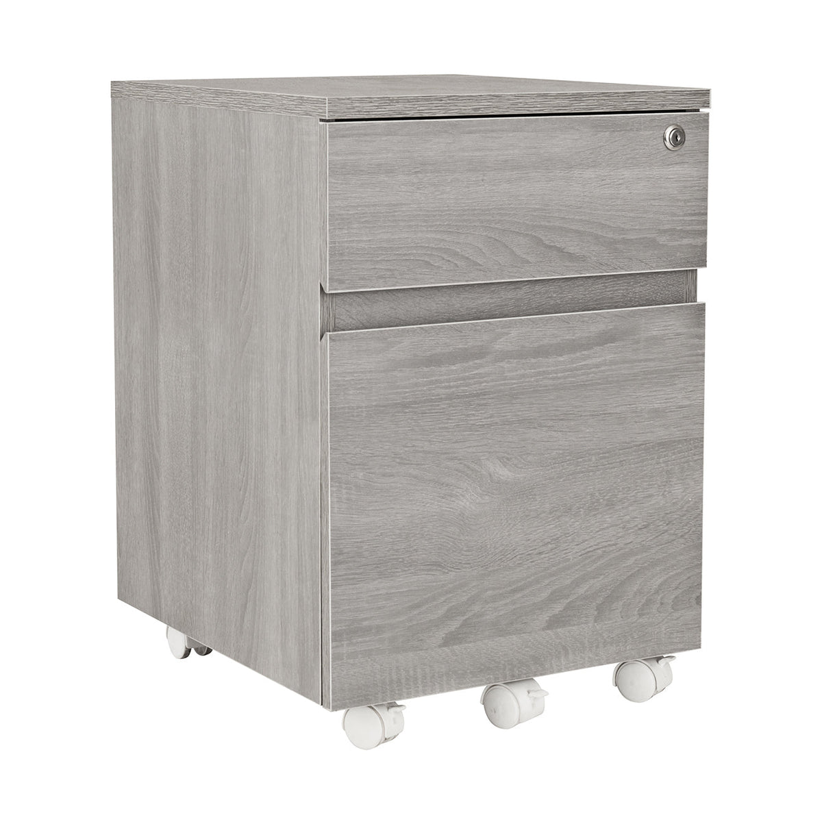 Rolling Two Drawer Vertical Filing Cabinet with Lock and Storage File Cabinet