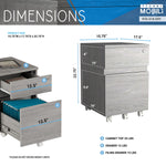 Rolling Two Drawer Vertical Filing Cabinet with Lock and Storage File Cabinet