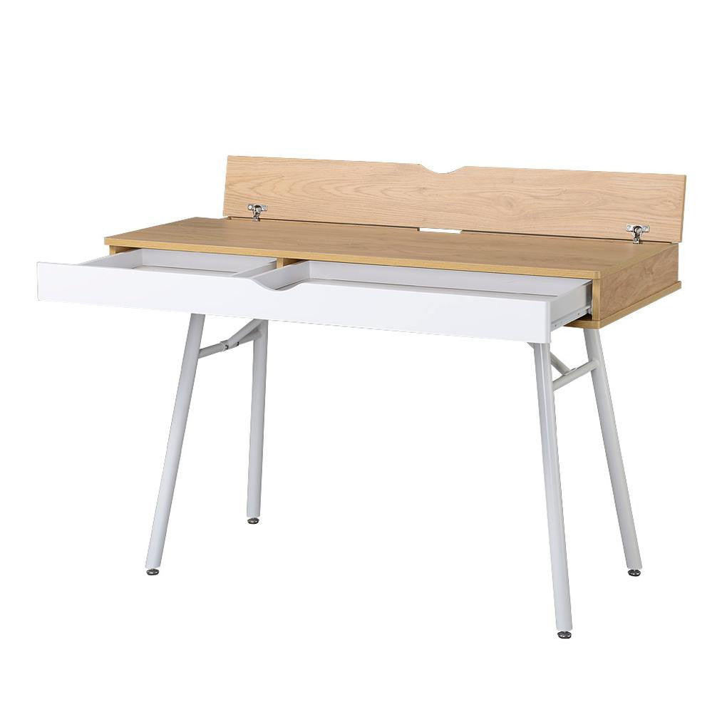Modern Multi Storage Computer Desk with Storage Pine Workstation
