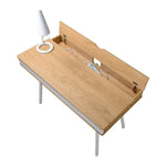 Modern Multi Storage Computer Desk with Storage Pine Workstation
