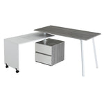 Rotating Multi-Positional Modern Desk Grey Workstation