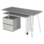 Rotating Multi-Positional Modern Desk Grey Workstation