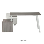 Rotating Multi-Positional Modern Desk Grey Workstation