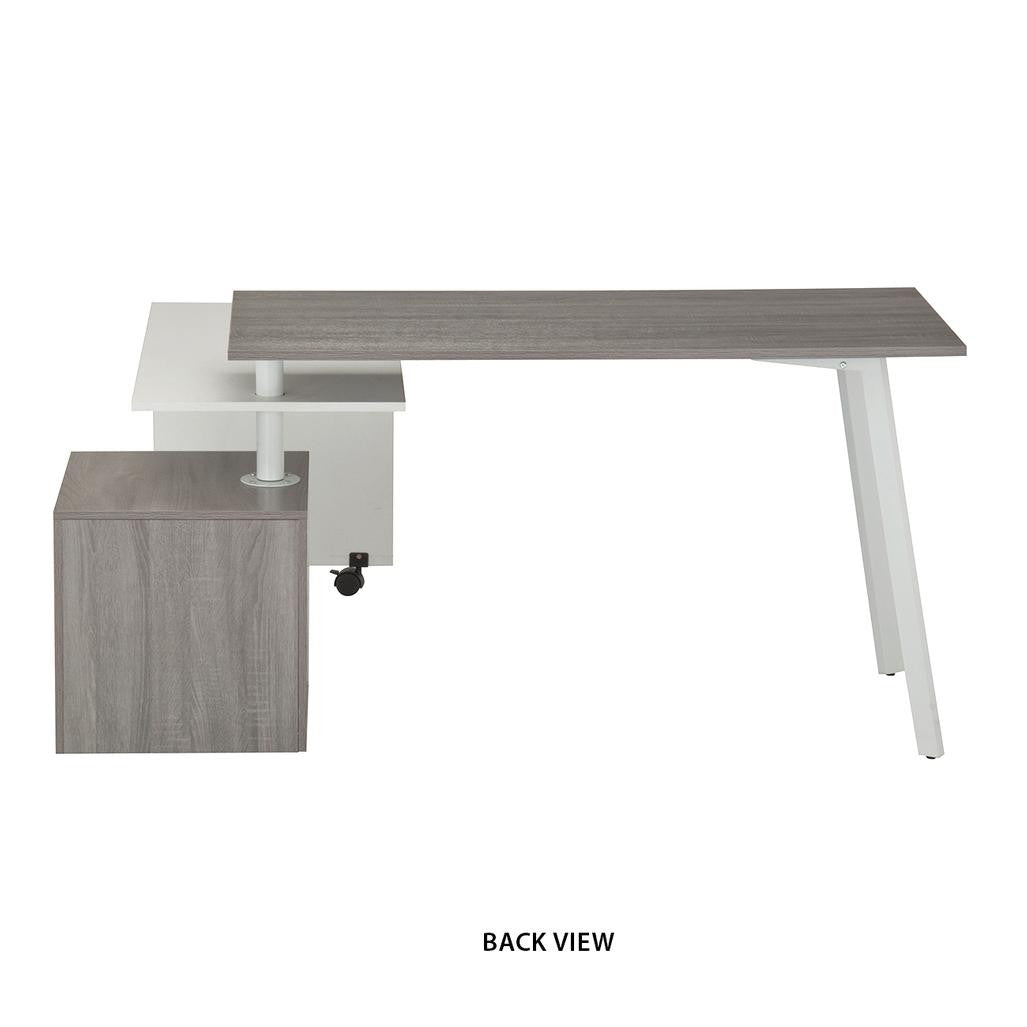 Rotating Multi-Positional Modern Desk Grey Workstation