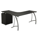 Modern L- Shaped Computer Desk with File Cabinet and Storage Espresso L-Shaped Desk