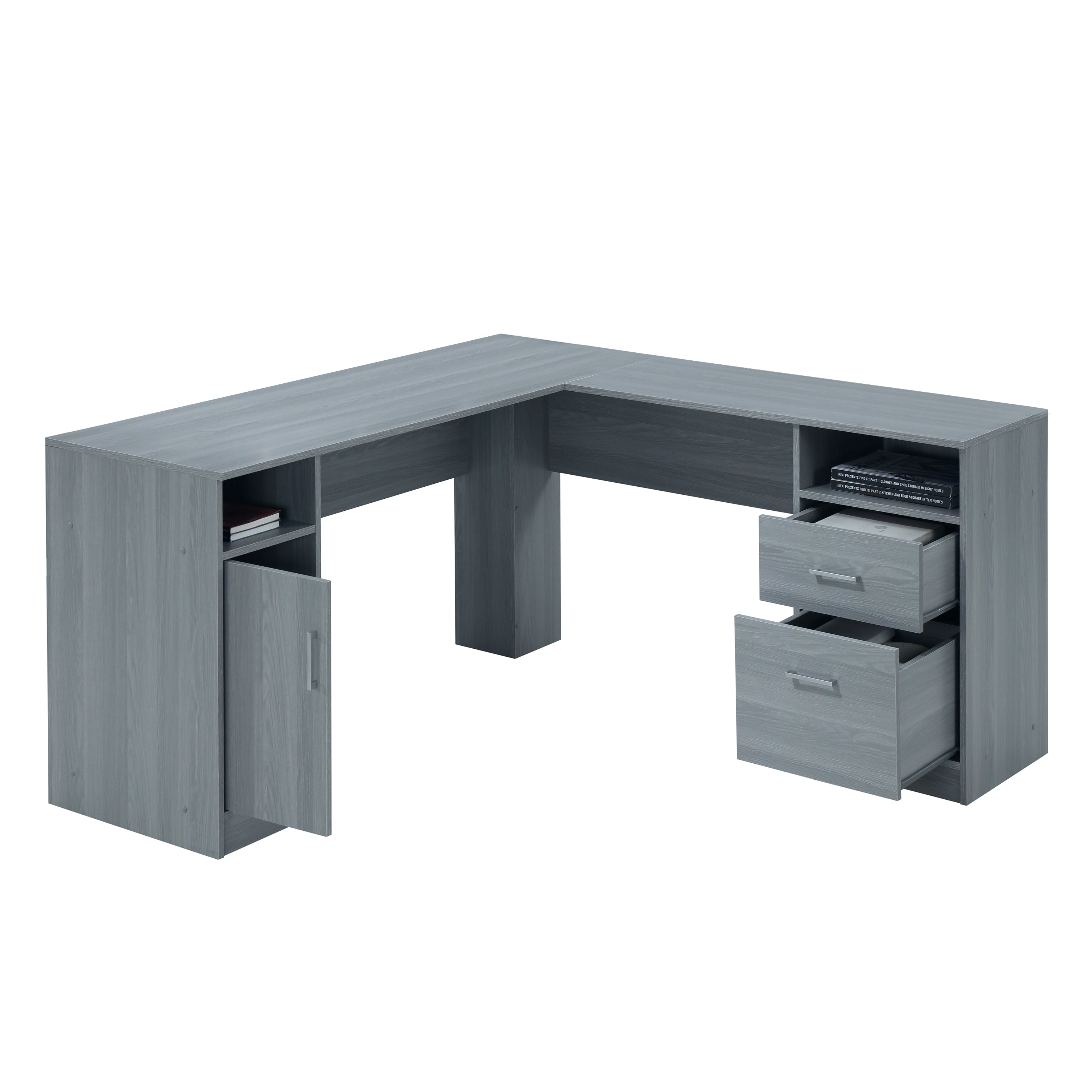 Functional L-Shape Desk with Storage