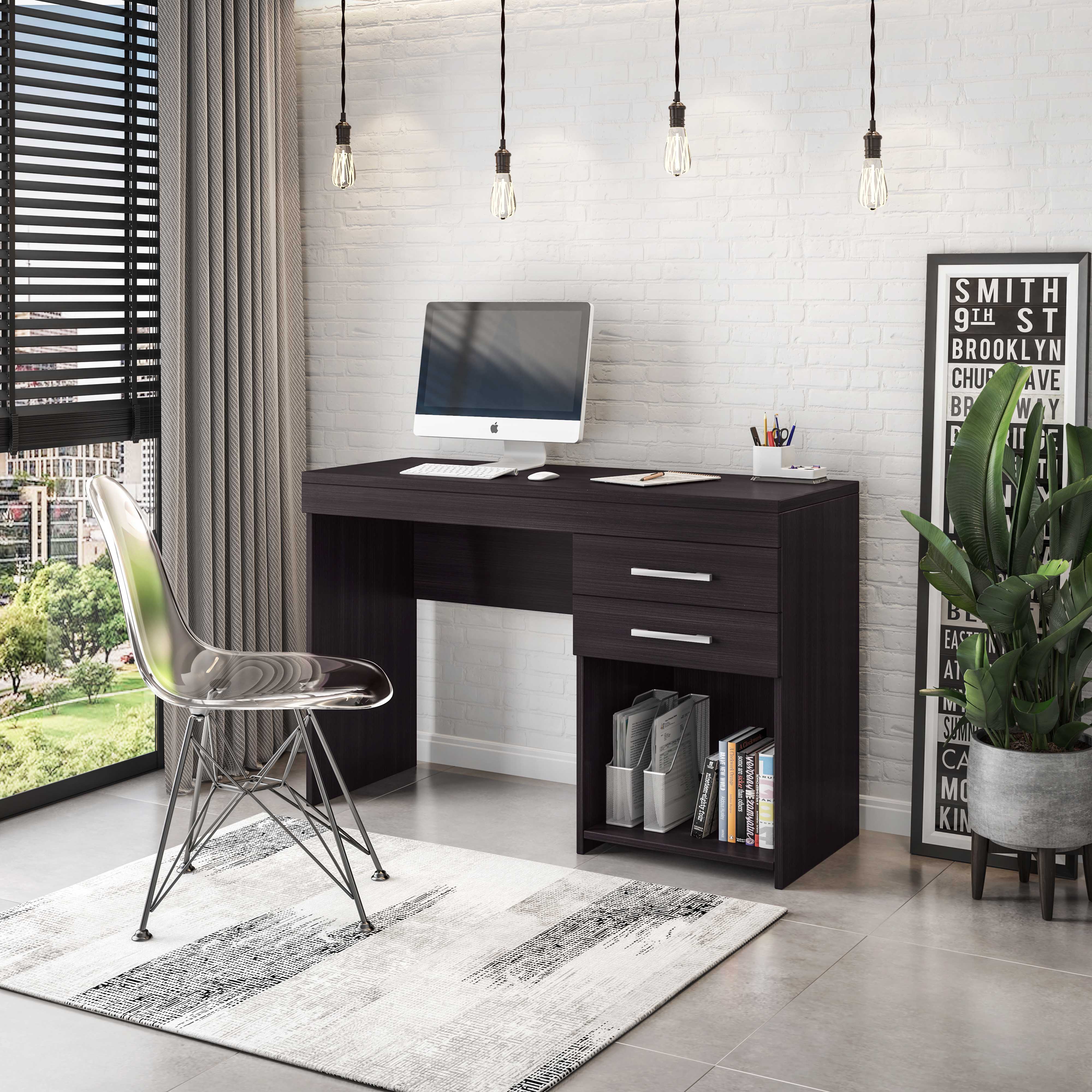 Techni Mobili Modern Office Desk with Storage - Grey - 20083747